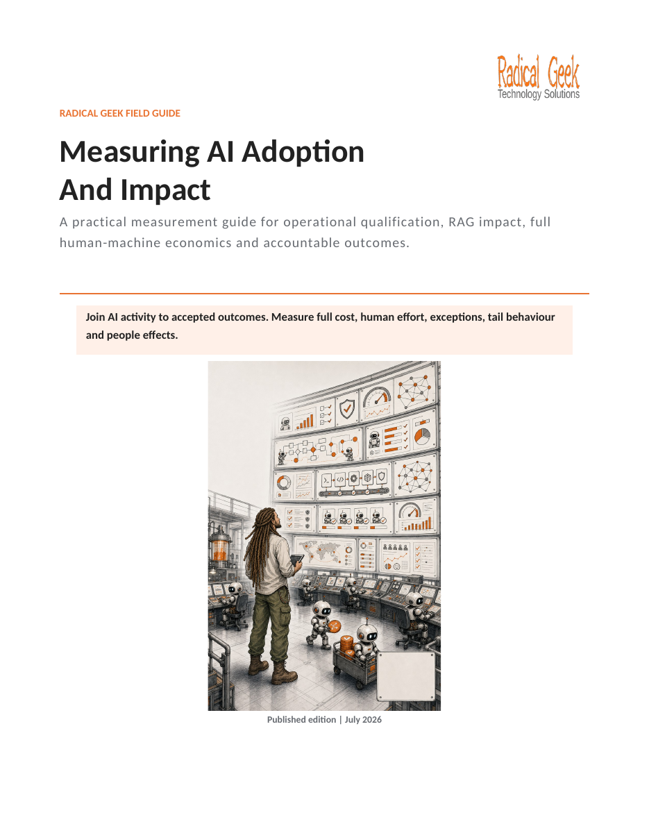 Cover of Radical Geek's Guide to Measuring AI Adoption And Impact